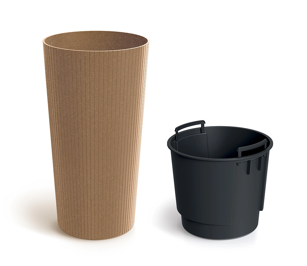 Levně Prosperplast Květináč Lamie Slim Eco Wood přírodní, 30 cm