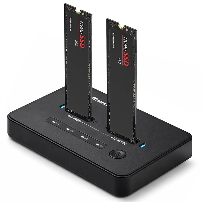 Levně Dokovací stanice Qoltec pro SSD M.2 NVMe/SATA s USB-C a offline klonováním