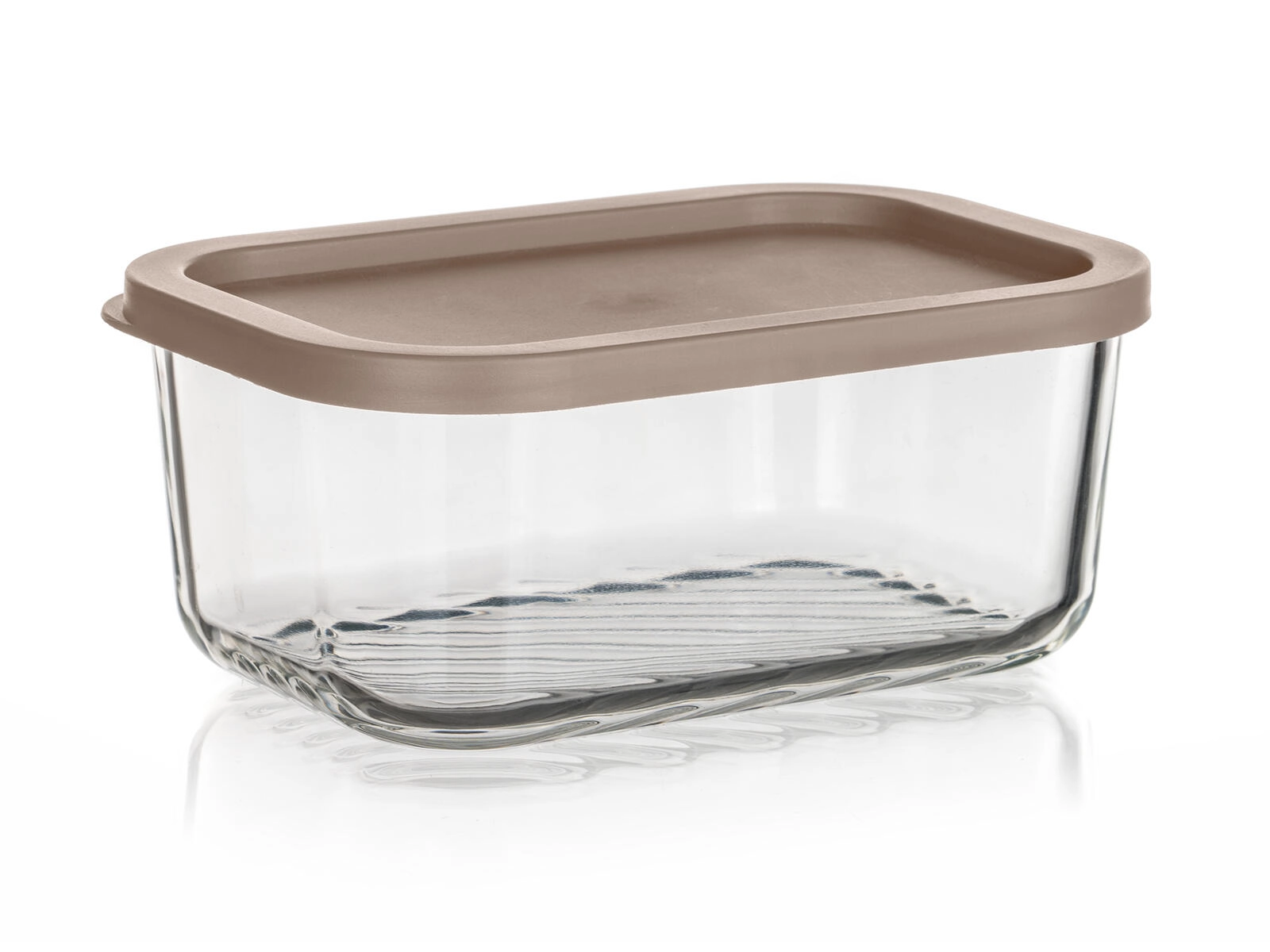 Levně BANQUET dóza WAVE obdél. skl.+PH víčko LATTE 0,7 l 16 x 11 x 7 cm