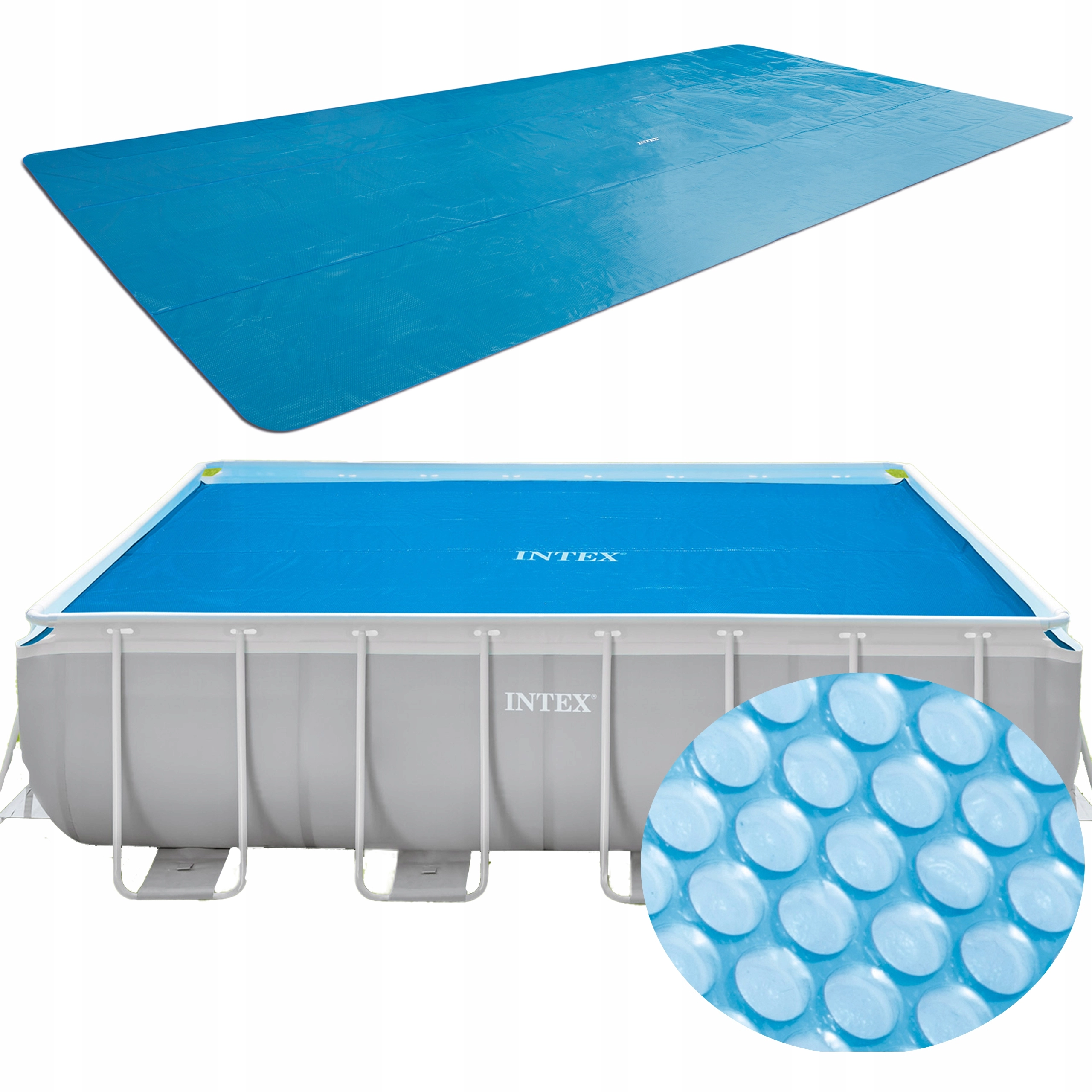 Levně Solární bublinková plachta na rámový bazén 400 × 200 cm Intex