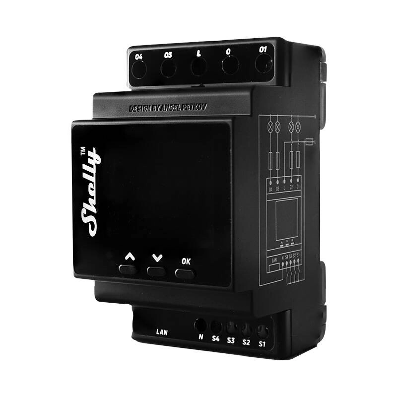 Levně Shelly Pro 4PM spínací modul na DIN lištu 4x 16A (LAN, WiFi, Bluetooth) SHELLY-PRO-4PM