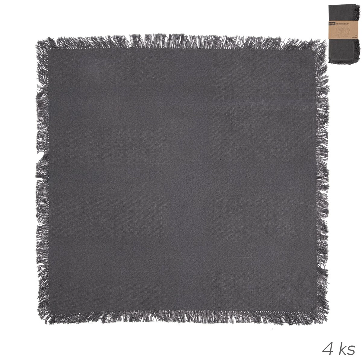 Levně Orion Servírovací ubrousky bavlna šedá 4 ks 45x45cm