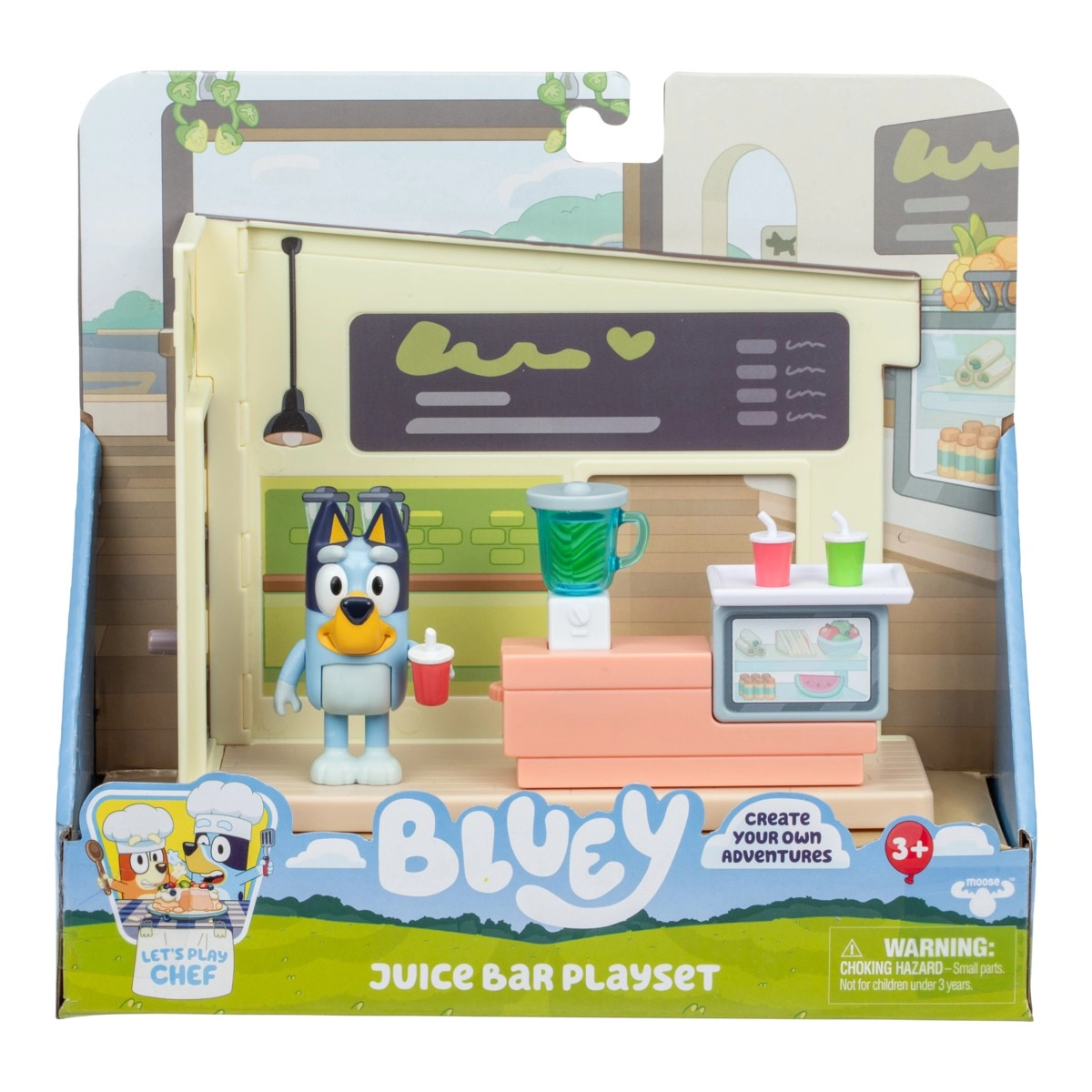 Levně Bluey mini juice shop – sada figurek a doplňků