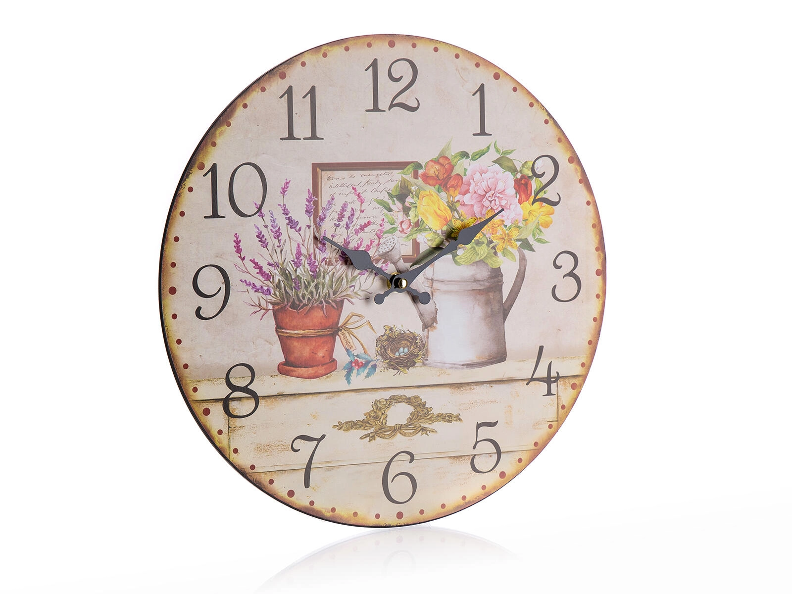 Levně Nástěnné květinové hodiny 34 cm FLOWER