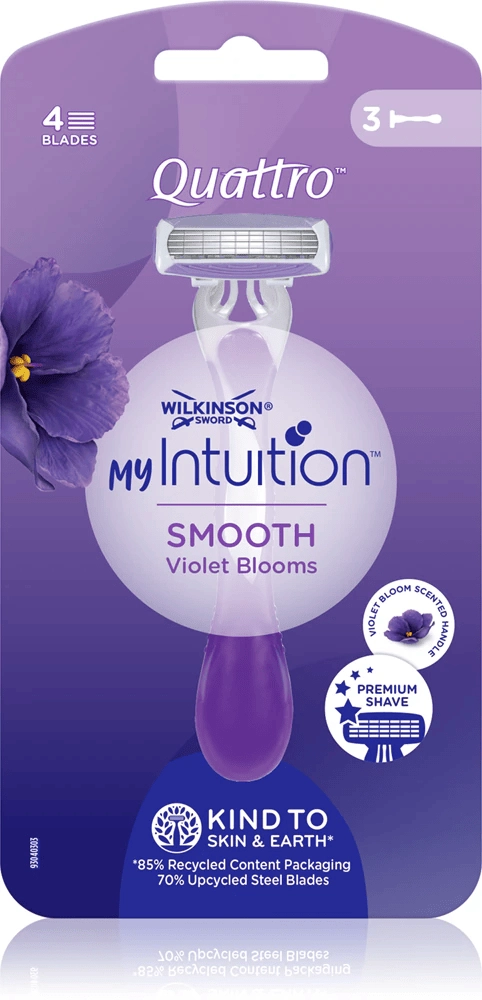 Levně Wilkinson Sword Quattro for Women My Intuition Smooth Violet Blooms 3 ks