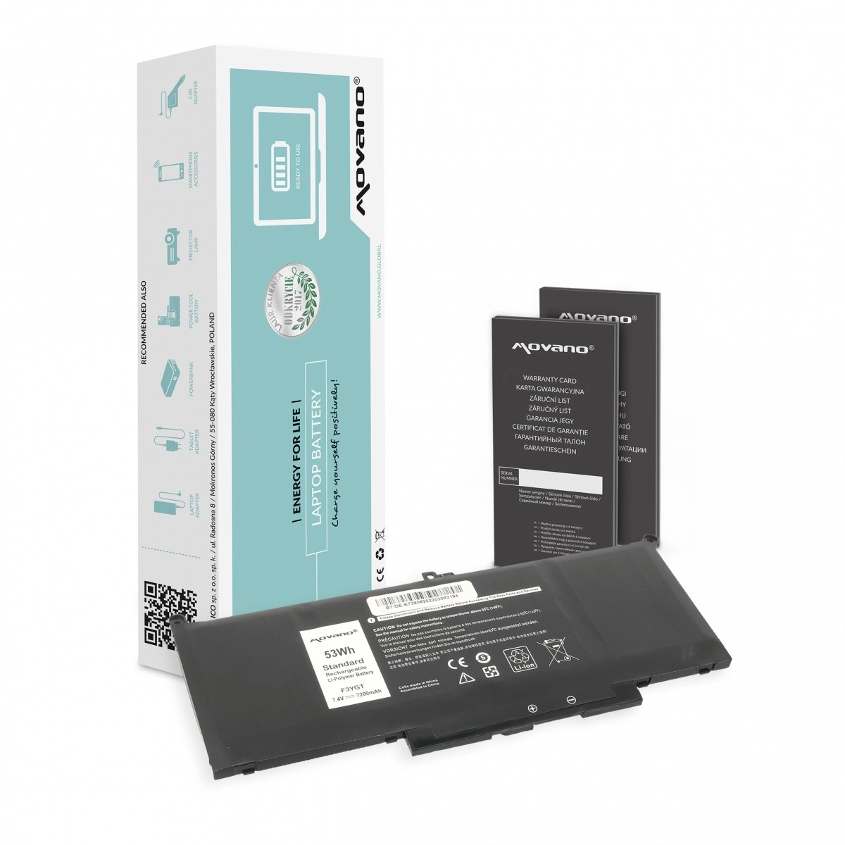 Levně Movano baterie pro Dell Latitude 7390 / 7490 (MYJ96) 7200 mAh 53 Wh