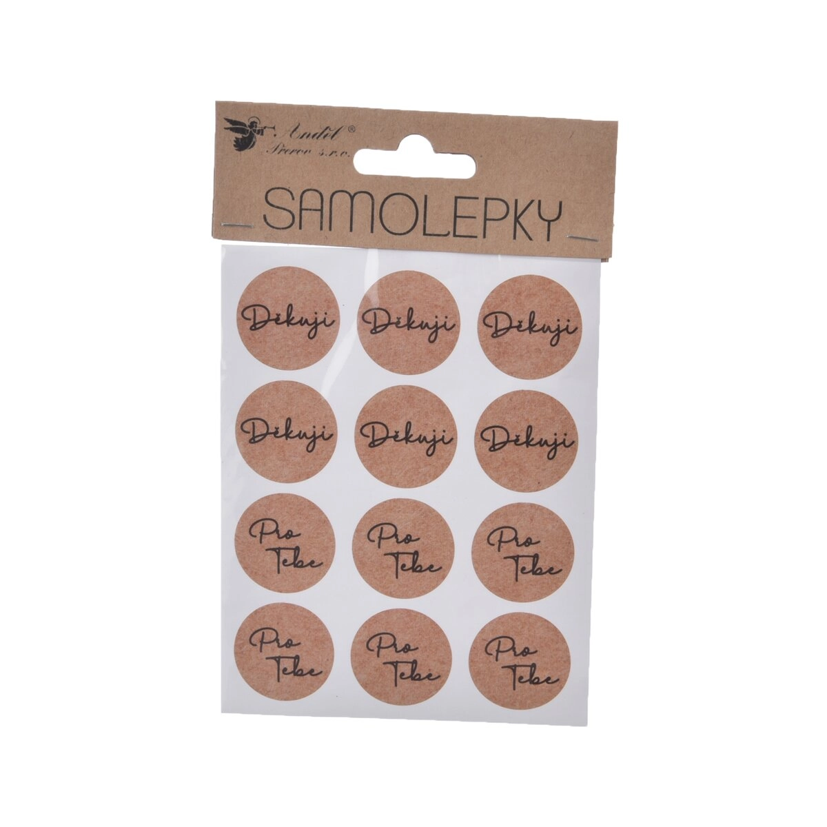 Levně Samolepky Děkuji /pro tebe 12 ks pr. 3 cm