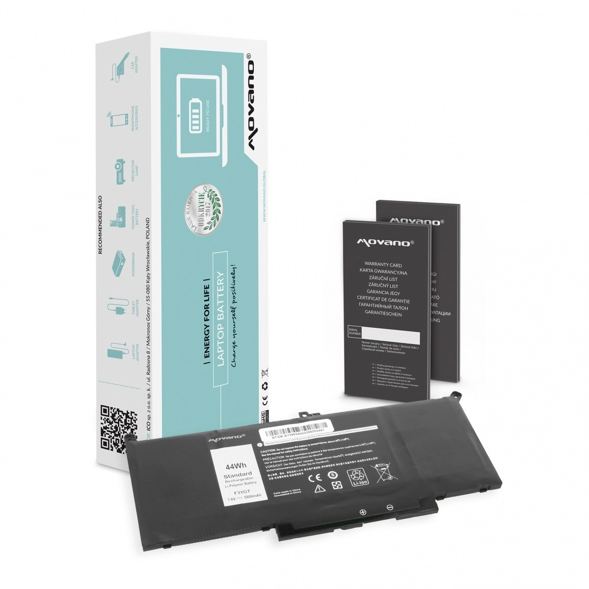 Levně Movano baterie pro Dell Latitude 7290, 7390 a 7490 (5800 mAh, 44 Wh)