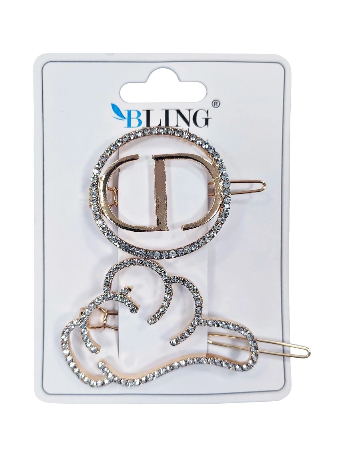 Levně Sponky do vlasů BLING – zlaté, sada 2 ks, typ IV