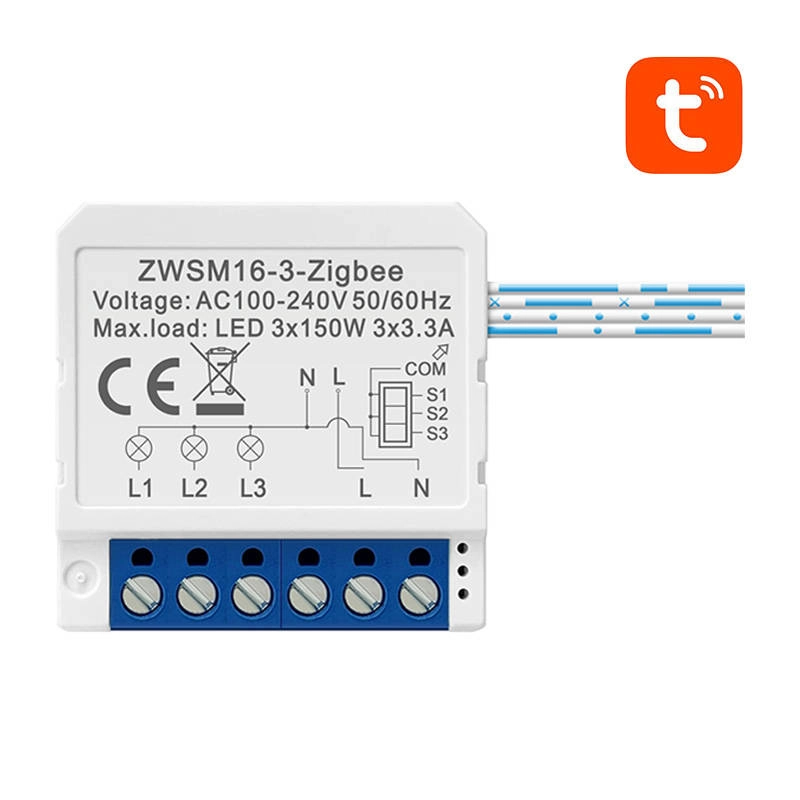 Levně Chytrý tříkanálový spínací modul ZigBee Avatto pro osvětlení TUYA
