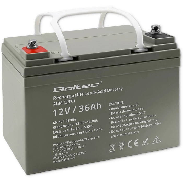 Levně Akumulátor agm 12 V 36 Ah, max. 540 A – QOLTEC