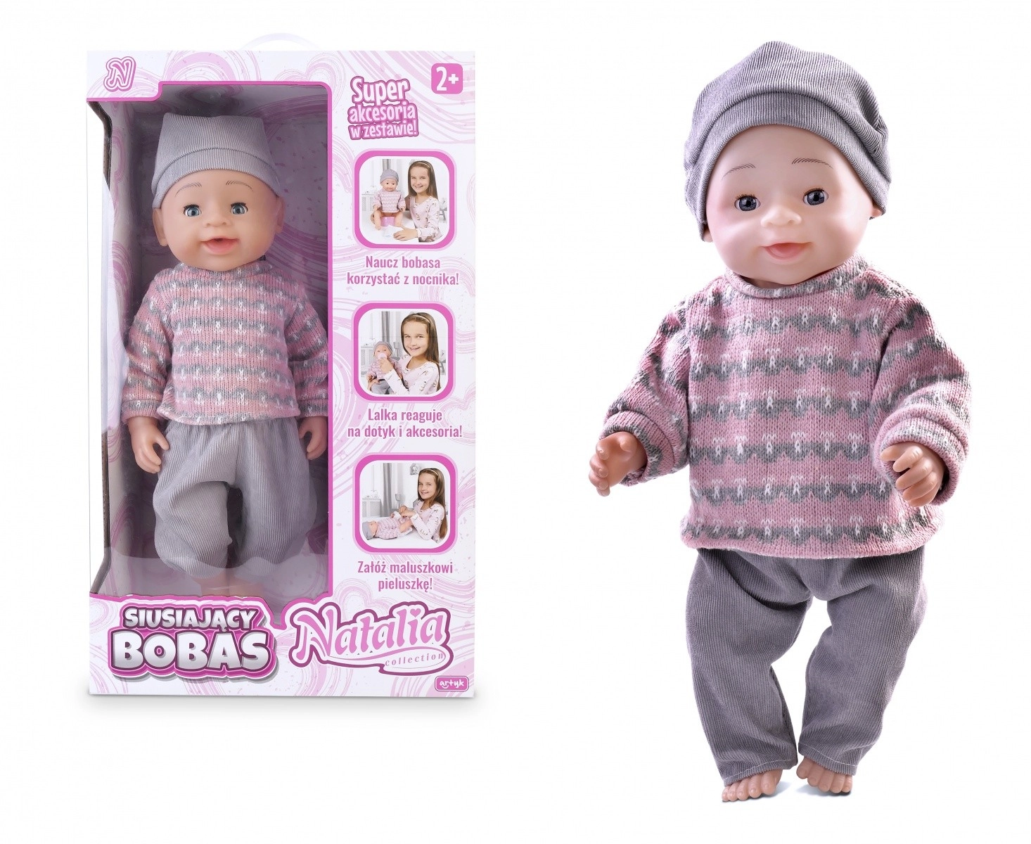 Levně Interaktivní panenka čůrající 43 cm NATALIA COLLECTION