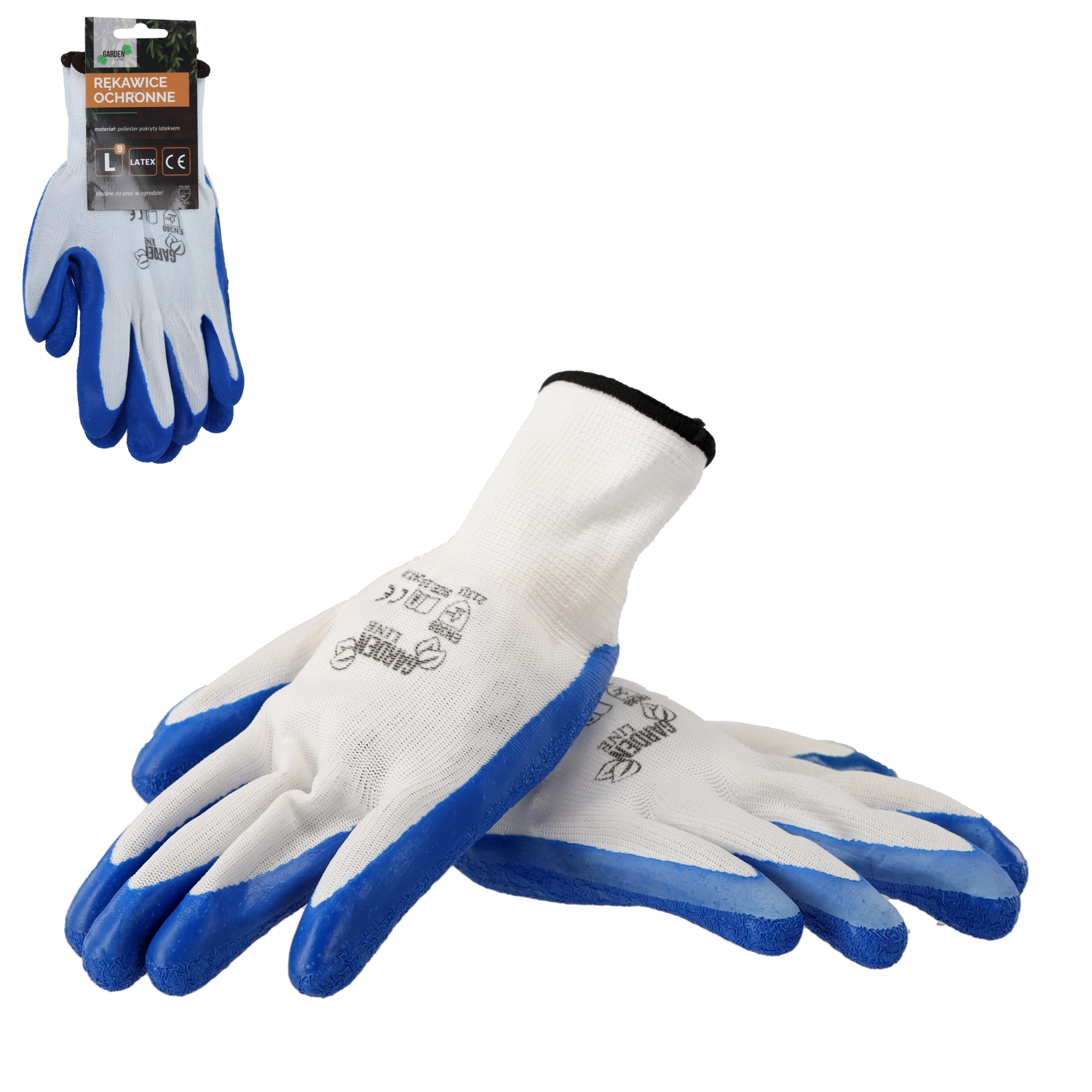 Levně Ochranné pracovní rukavice z polyesteru s latexovým povlakem, velikost 9/L – Garden Line