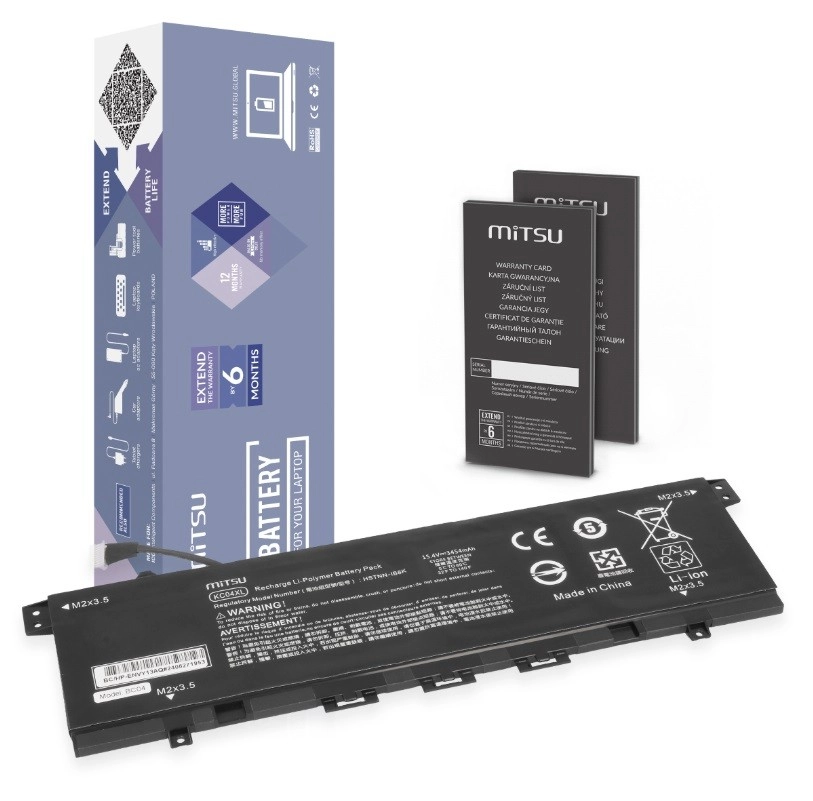 Levně Baterie MITSU KC04XL pro HP Envy x360 13-ag/13-ar/13-ah/13-aq (53 Wh, 15,4 V)