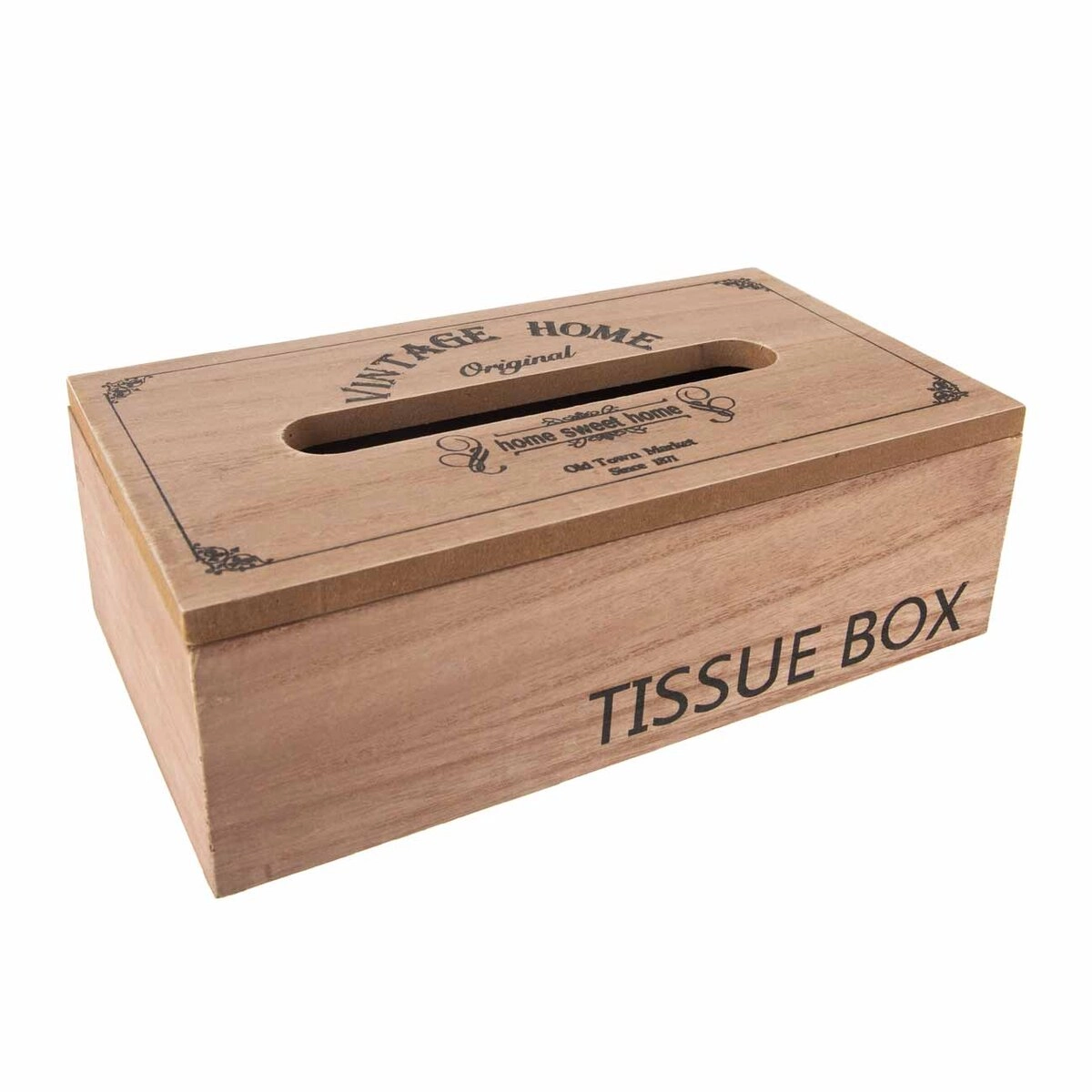 Levně Dřevěný box na papírové kapesníky hnědý