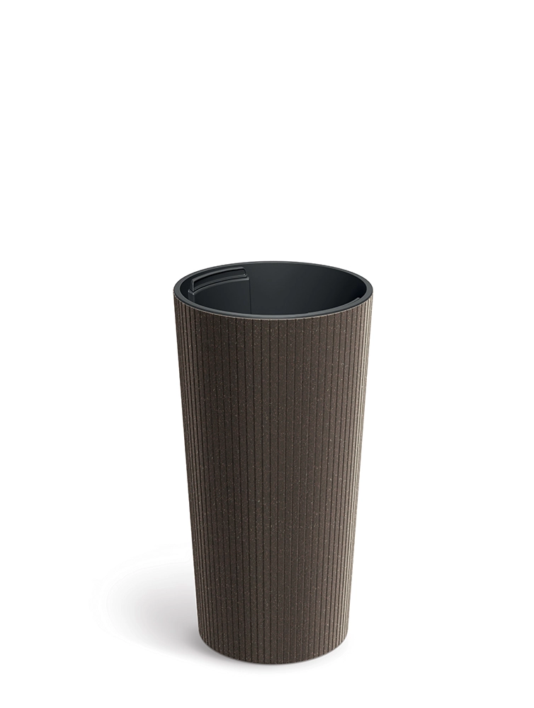 Levně Prosperplast Květináč Lamie Slim Eco Wood kávový, 20 cm