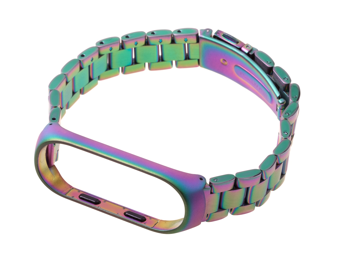 Levně Kovový náramek pro Xiaomi Mi Band 3/4 – duhový