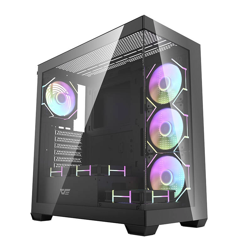 Levně Darkflash DS900 black + 7 fans ARGB