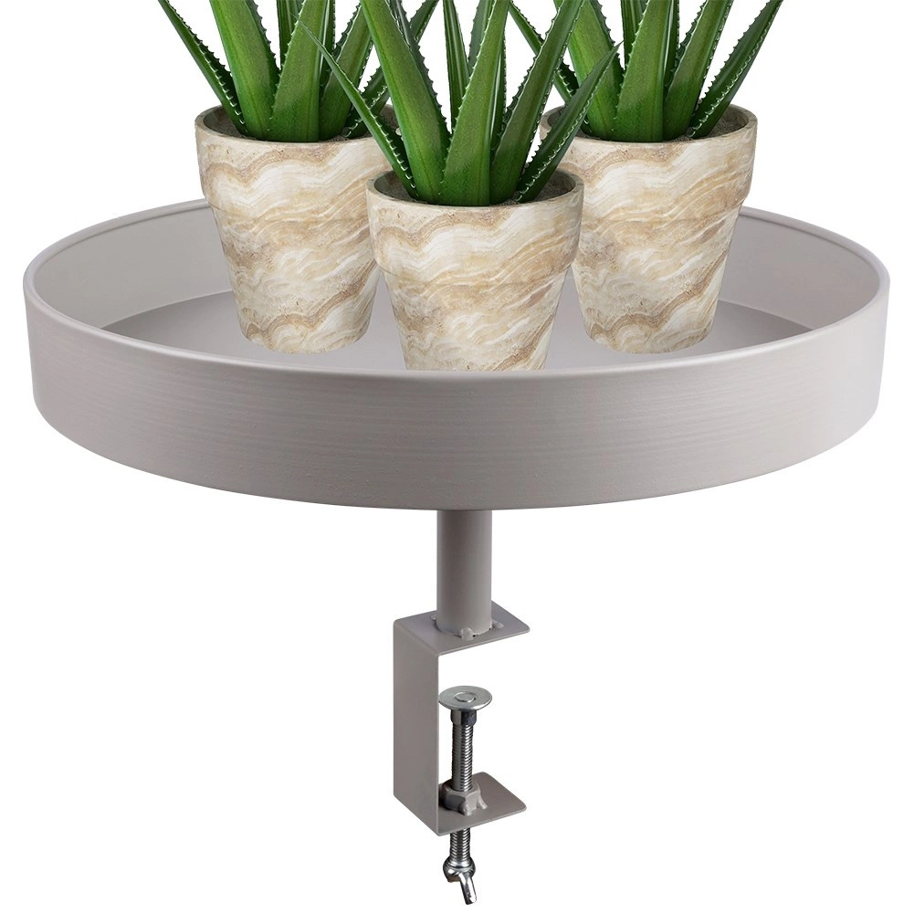 Levně Kovový šedý květináč na parapet 36 cm