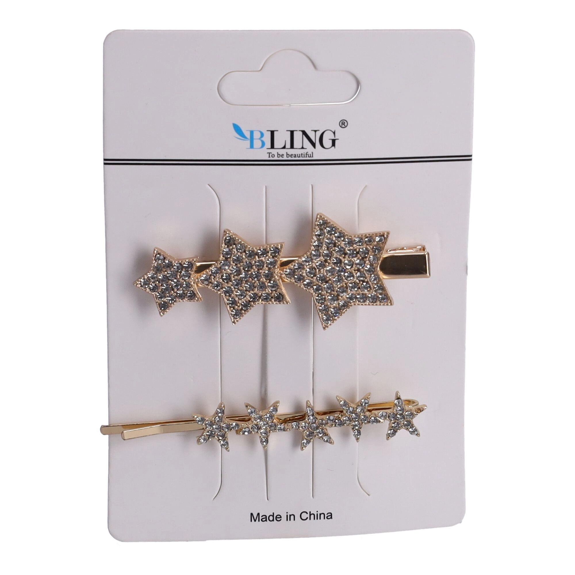 Levně Sponky do vlasů BLING – zlaté, sada 2 ks