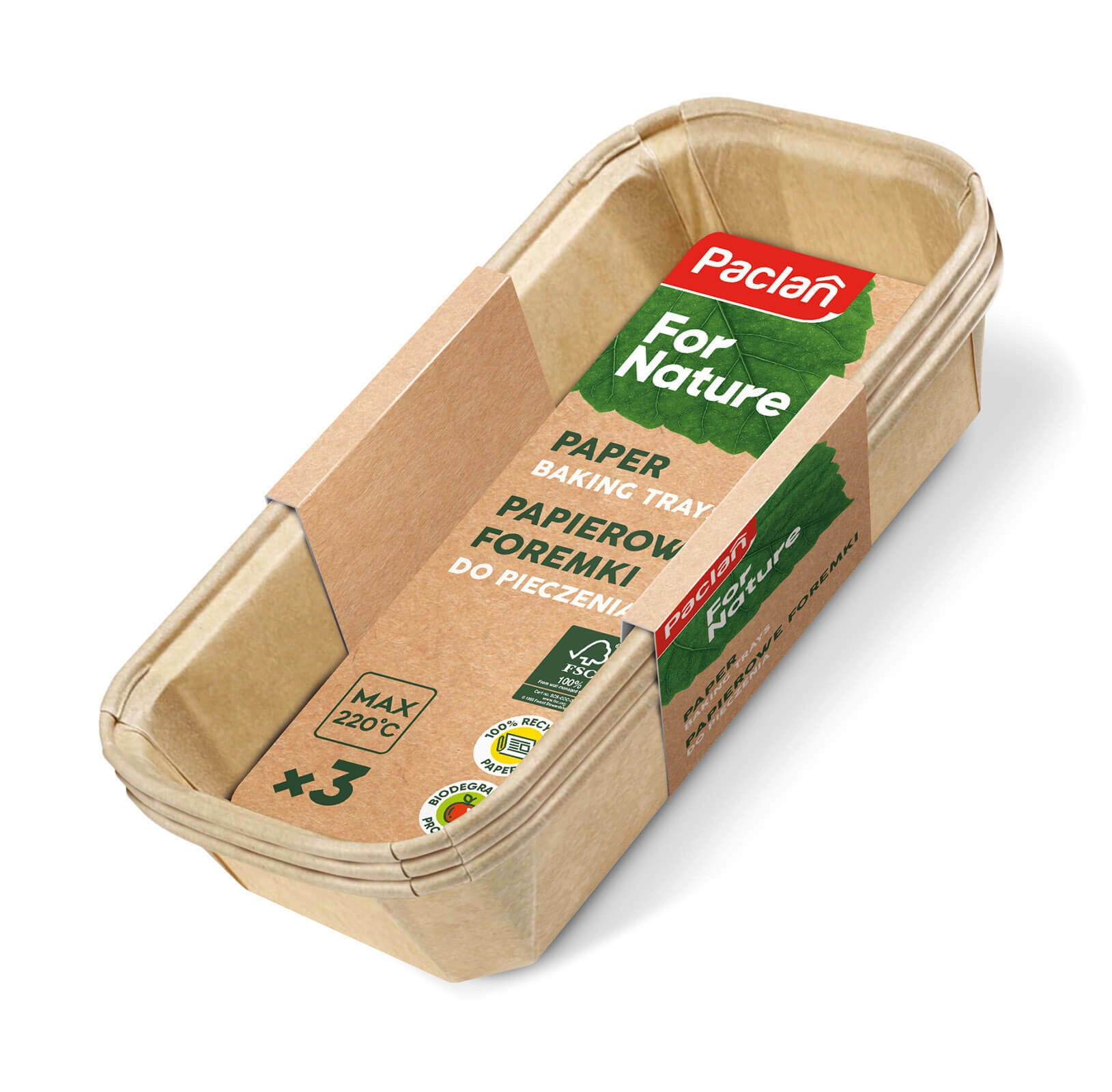 Levně Paclan For Nature kompostovatelné papírové formy na pečení 3 ks