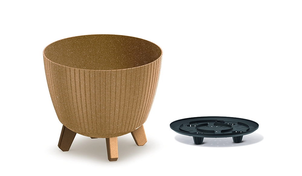 Levně Prosperplast Květináč LAMIAL ECO WOOD natural hnědá 23,2 cm