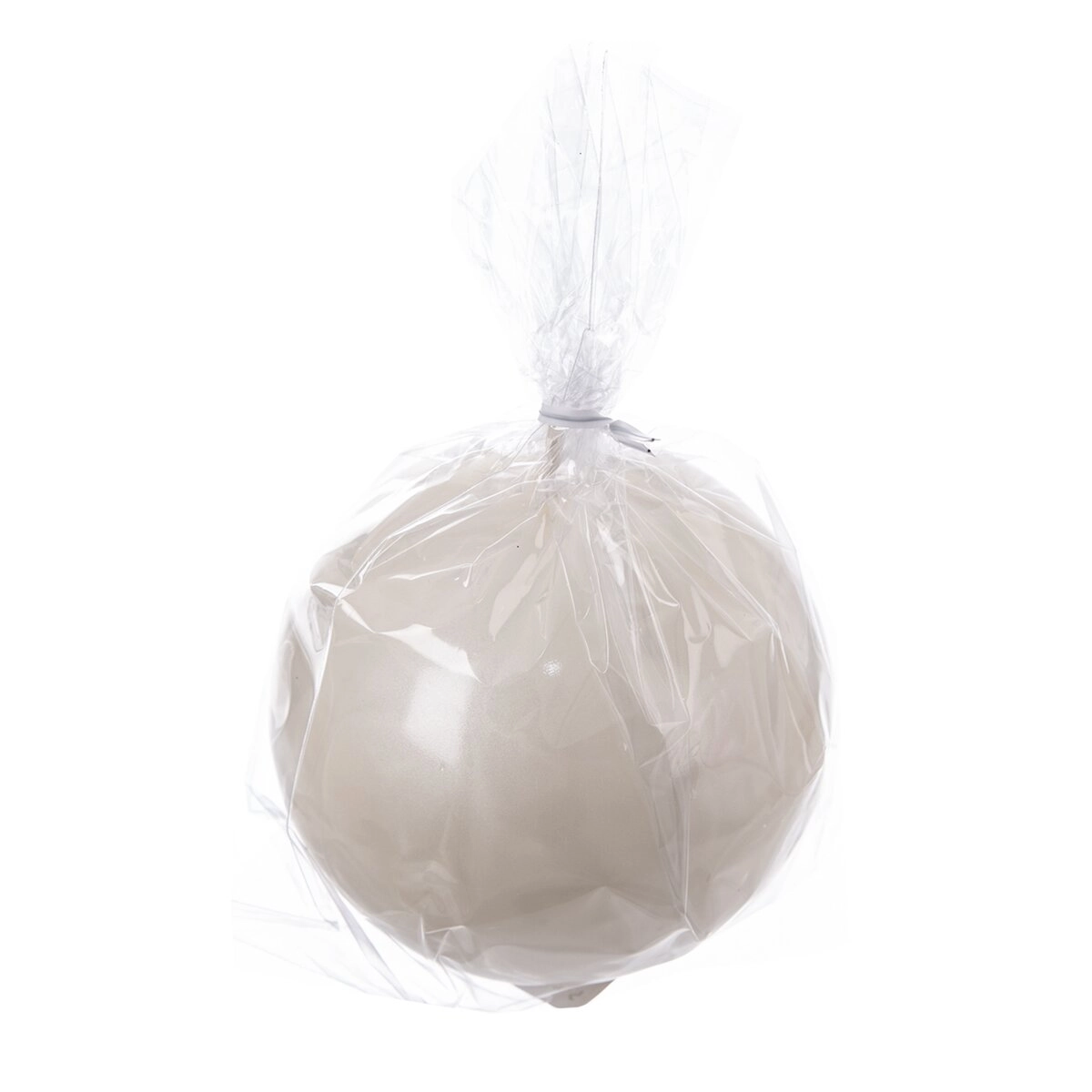 Levně Dekorativní svíčka koule krémová lesklá 10 cm