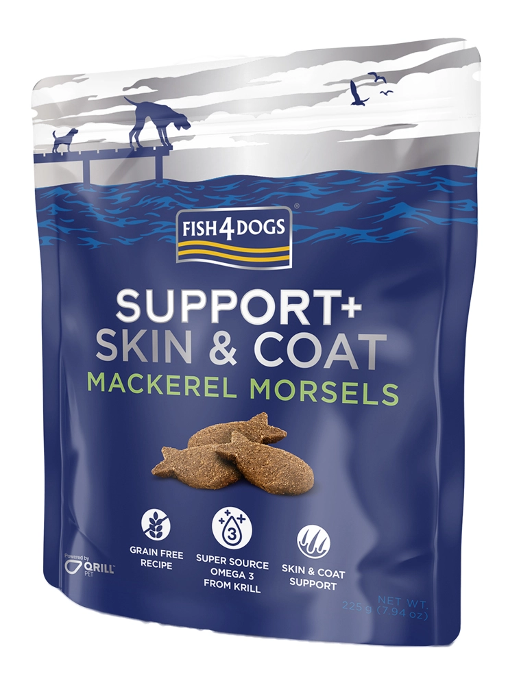 Levně FISH4DOGS SUPPORT+ srst a kůže makrela 225 g