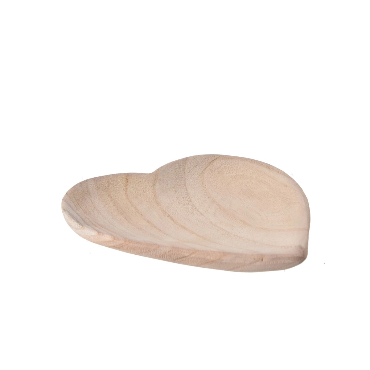 Levně Dřevěný tác srdce béžový 21 × 20 × 3 cm
