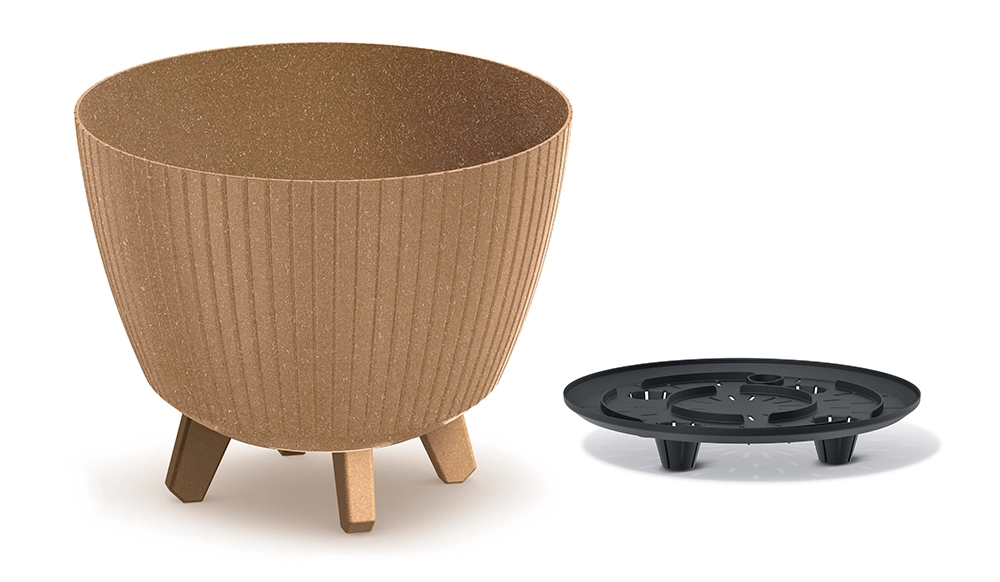 Levně Prosperplast Květináč LAMIAL ECO WOOD natural hnědá 28,8 cm