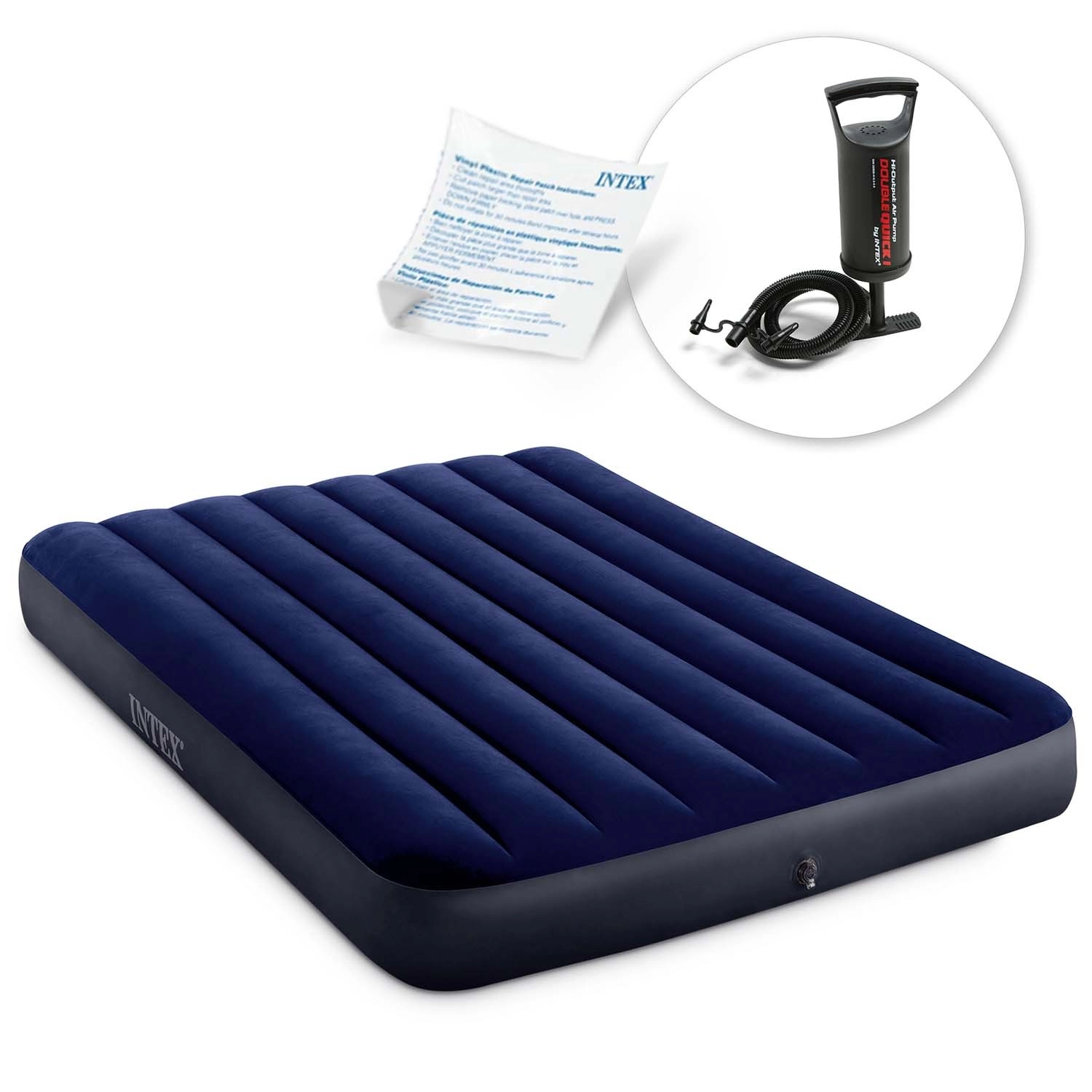 Levně Intex 64758 Nafukovací matrace 191 x 137 x 25 cm s pístovou pumpou