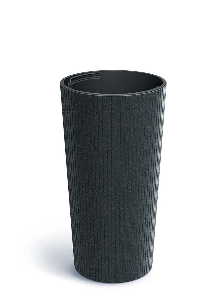 Levně Prosperplast Květináč Lamie Slim Eco Wood antracit, 25 cm