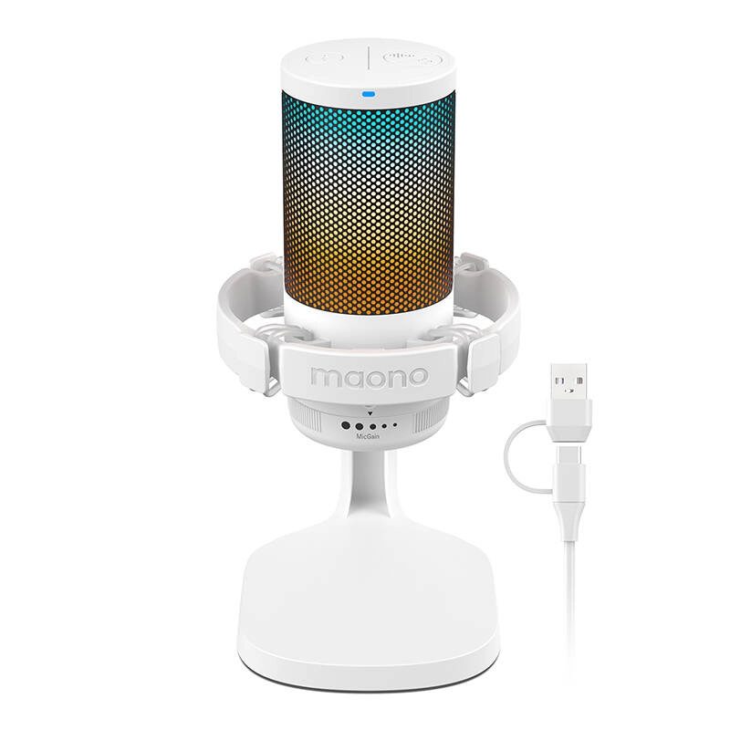 Levně USB kondenzátorový mikrofon MAONO DGM20 bílý