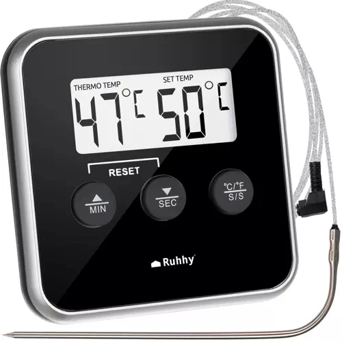 Levně Ruhhy 19155 Digitální kuchyňský teploměr se sondou 0-300°C