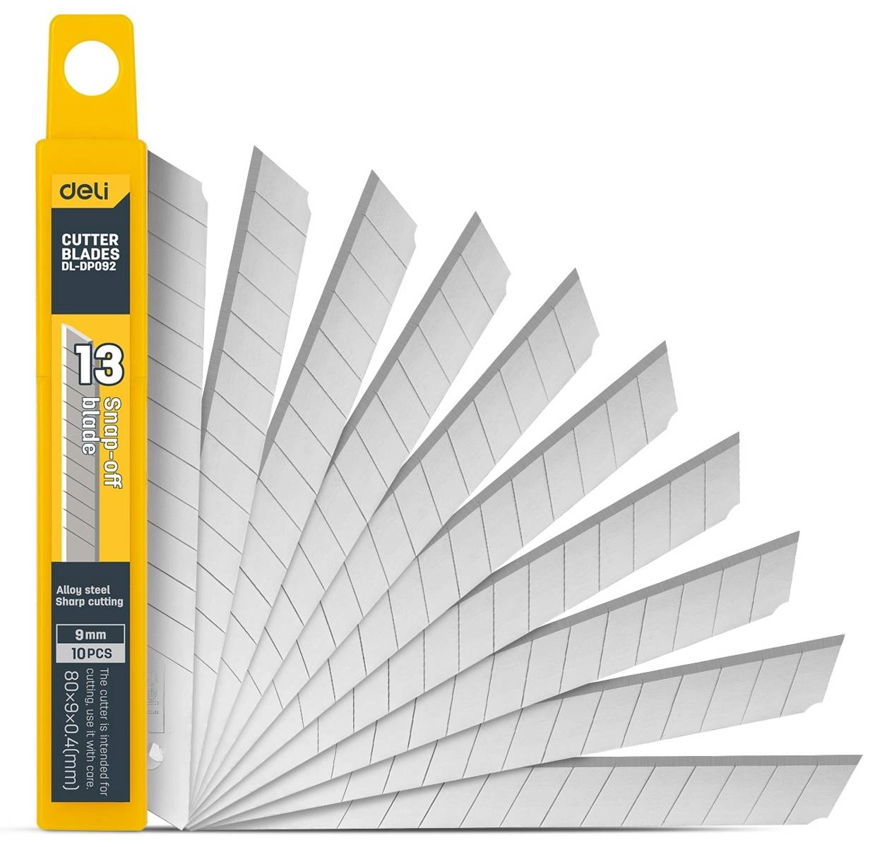 Levně Nůž 9 mm 10 ks nožová hlava Deli Tools EDL-DP092 (stříbrná)