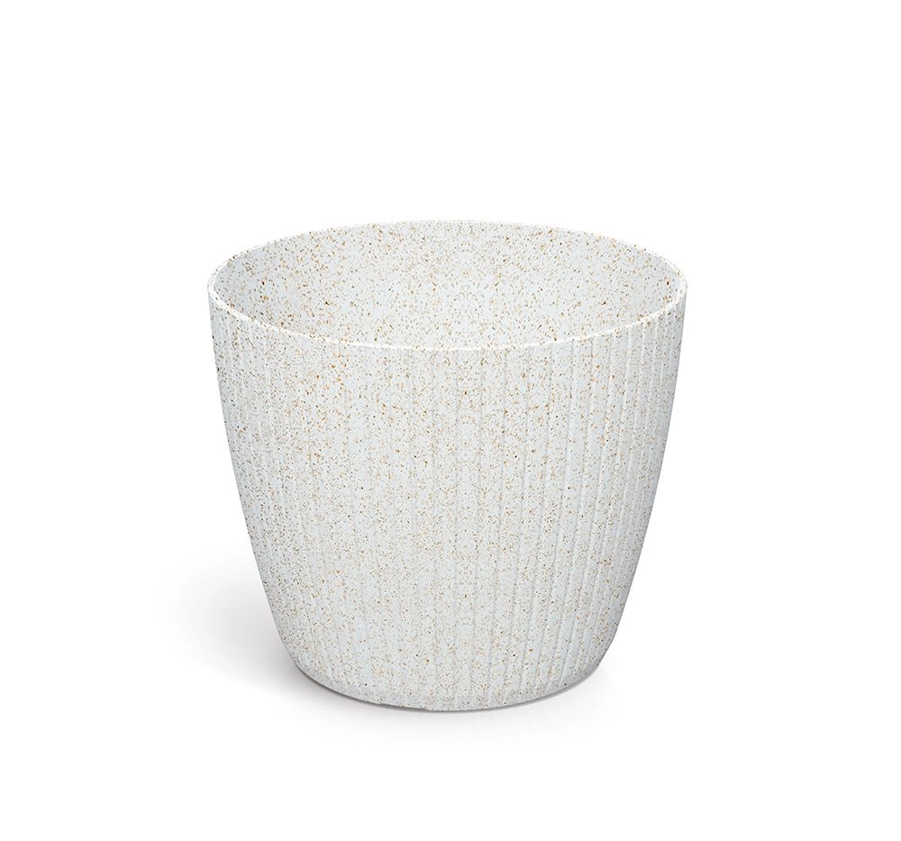 Levně Prosperplast Květináč LAMIE ECOWOOD bílý, 15,8 cm