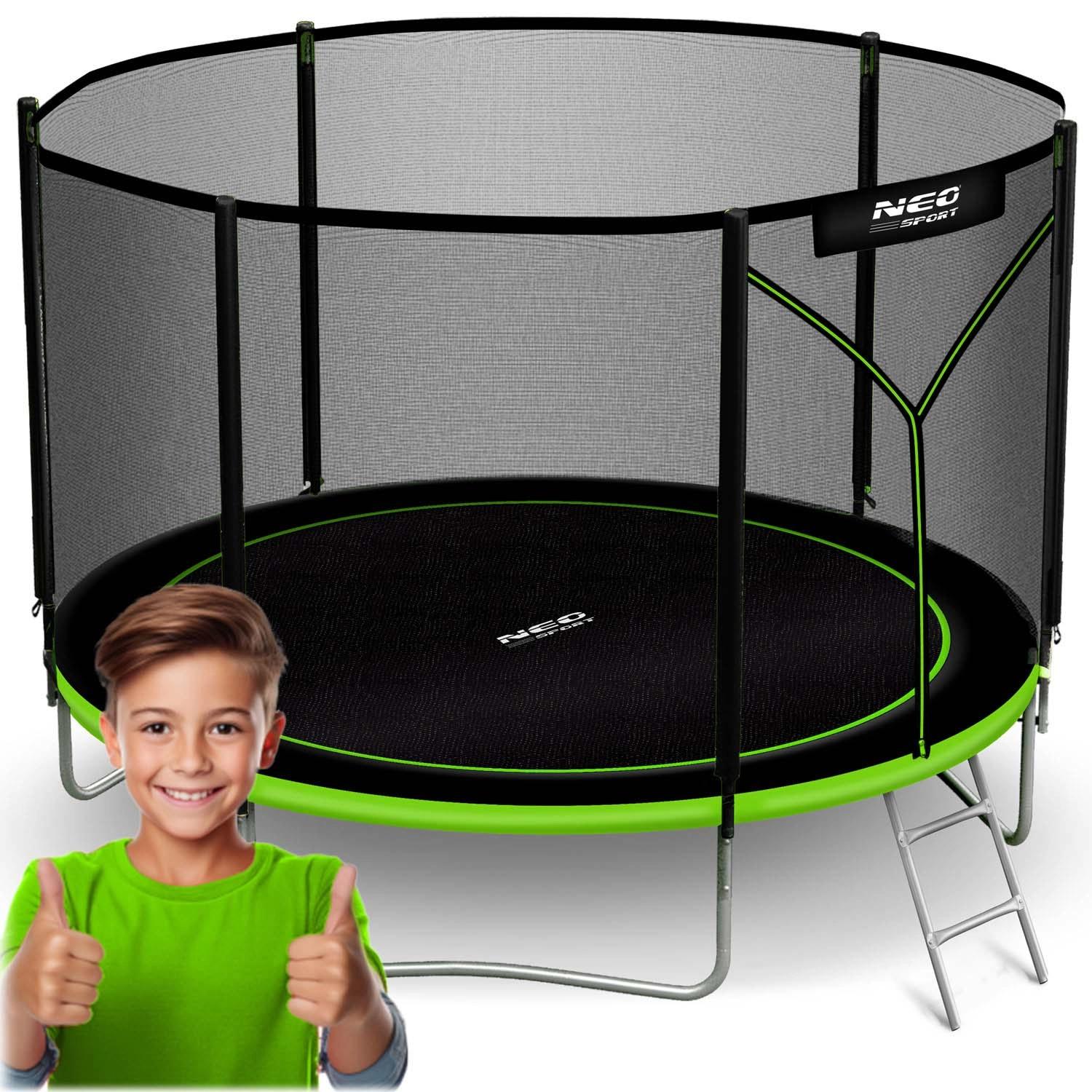 Levně Neo-Sport 312 cm + venkovní ochranná síť + žebřík