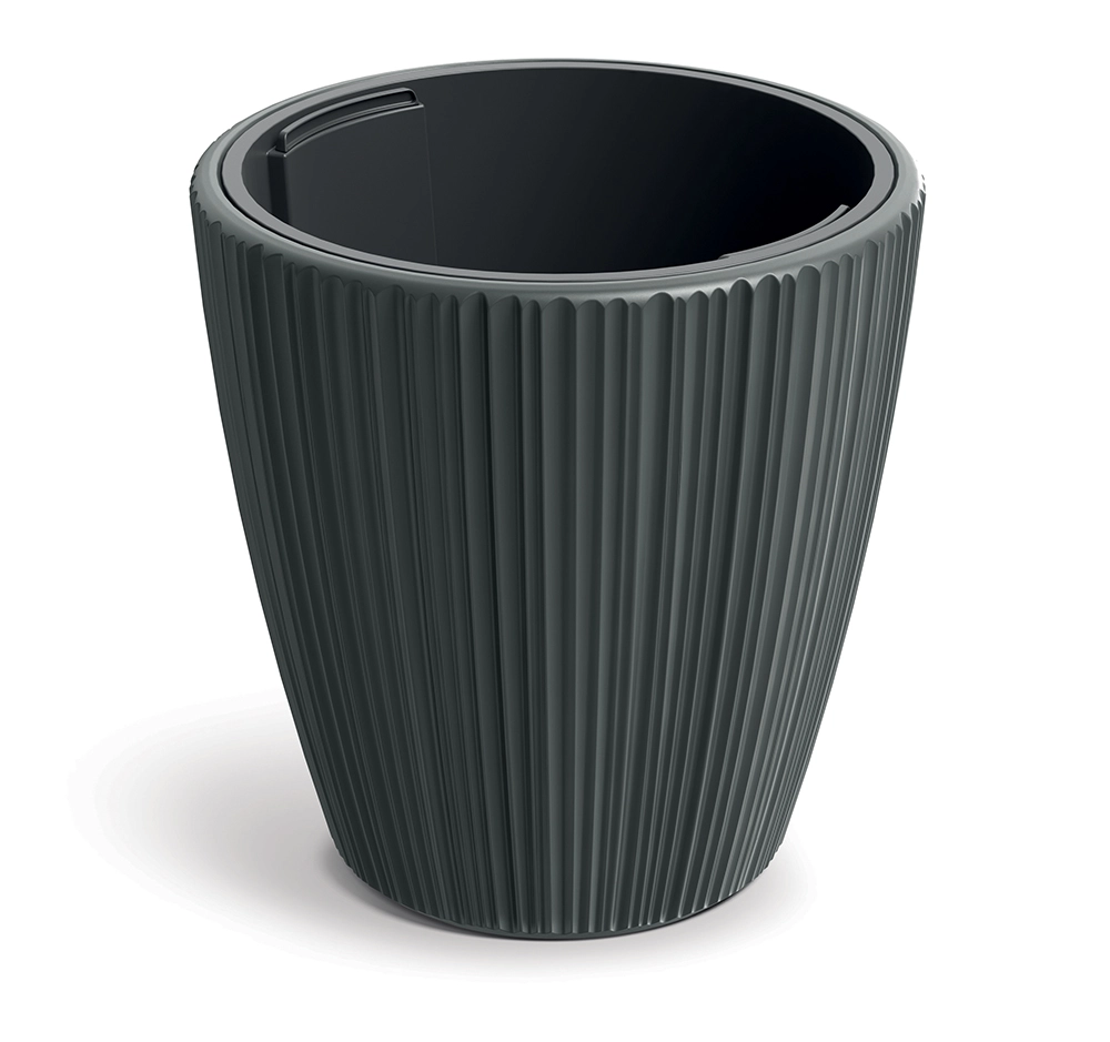 Levně Prosperplast Plastový květináč OROS tmavě šedý matný, 29,9 cm