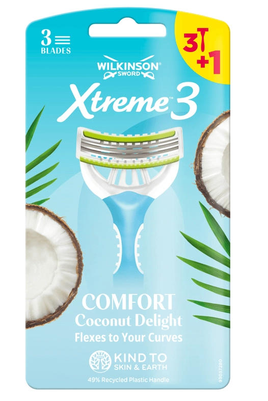 Levně Wilkinson Sword Xtreme 3 Comfort Coconut Delight 4 ks