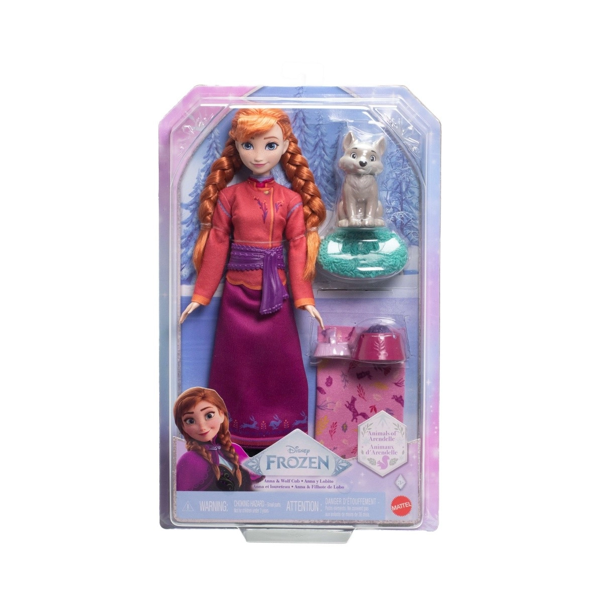 Levně Mattel Anna Ledové Království Frozen set s vlčetem a doplňky
