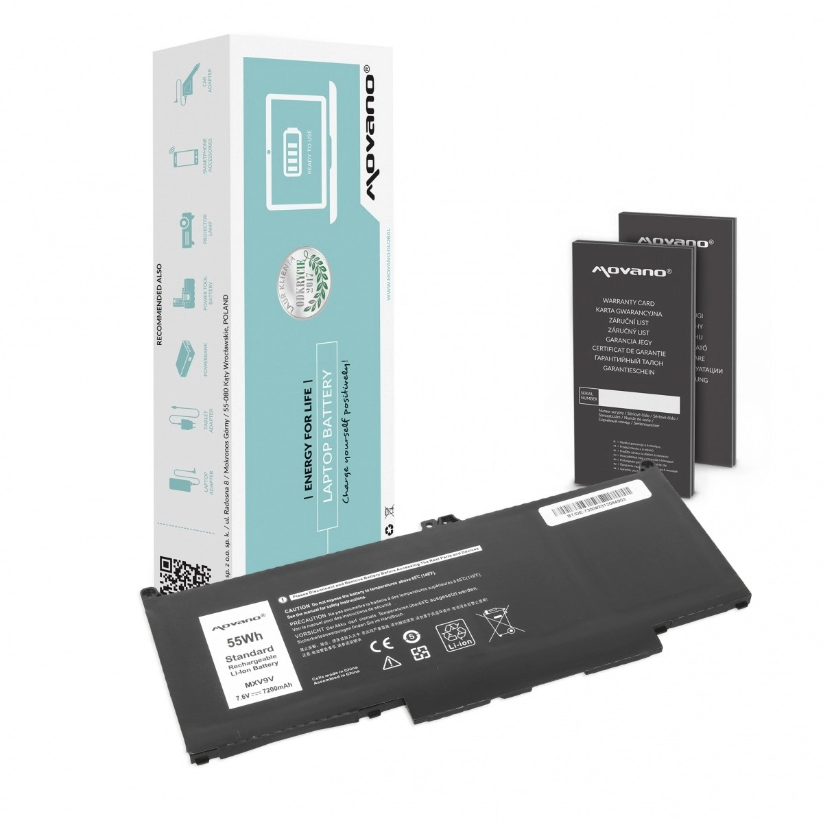 Levně Movano baterie pro Dell Latitude 5300/5310/7200/7300/7400 7200 mAh (55 Wh)