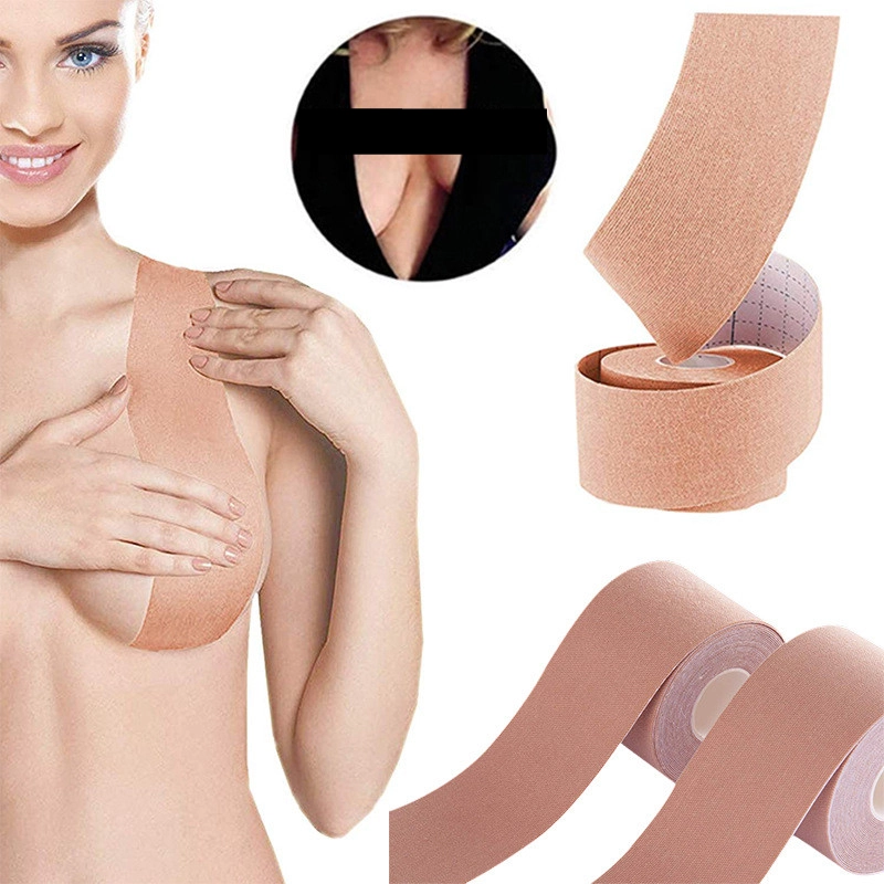 Levně Push-up samodržící páska na prsa béžová