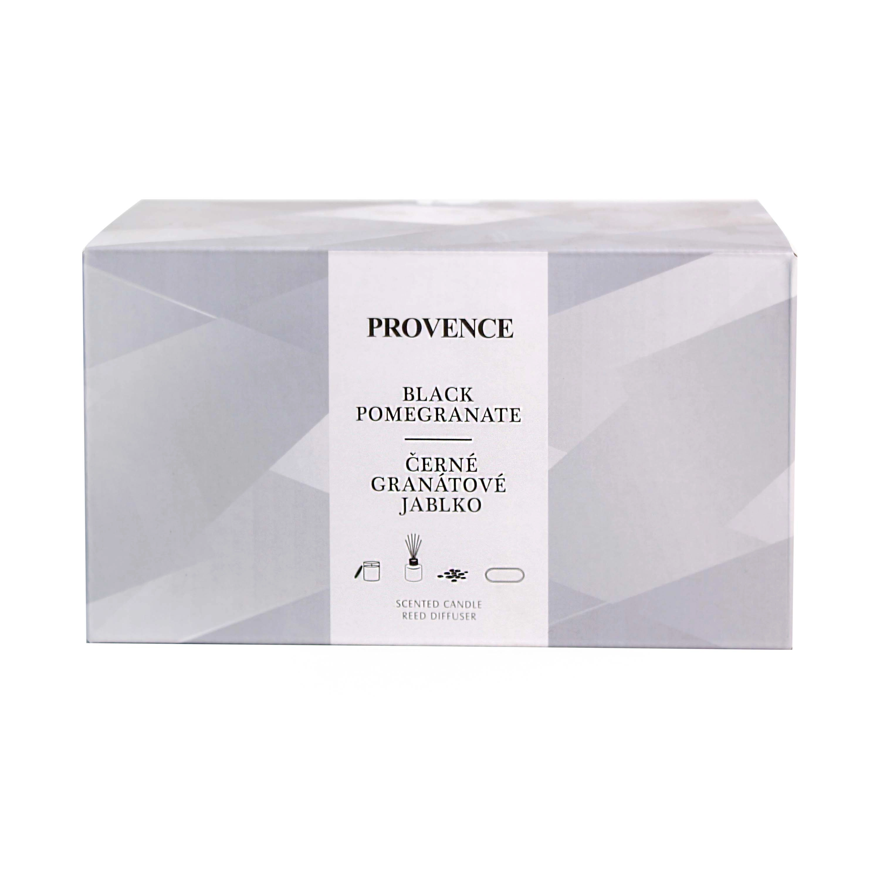 Levně Dárková sada PROVENCE Black Pomegranate – svíčka a difuzér