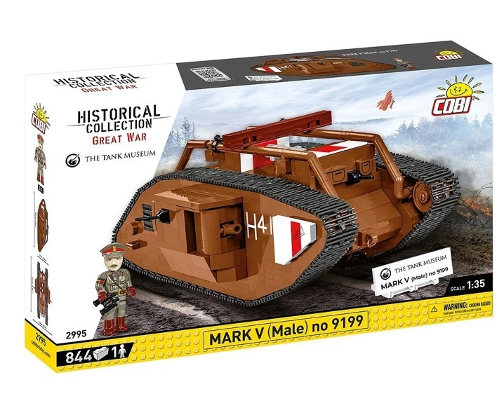 Levně COBI 2995 Great War Britský těžký tank MARK V (Male) no.: 9199 1:35