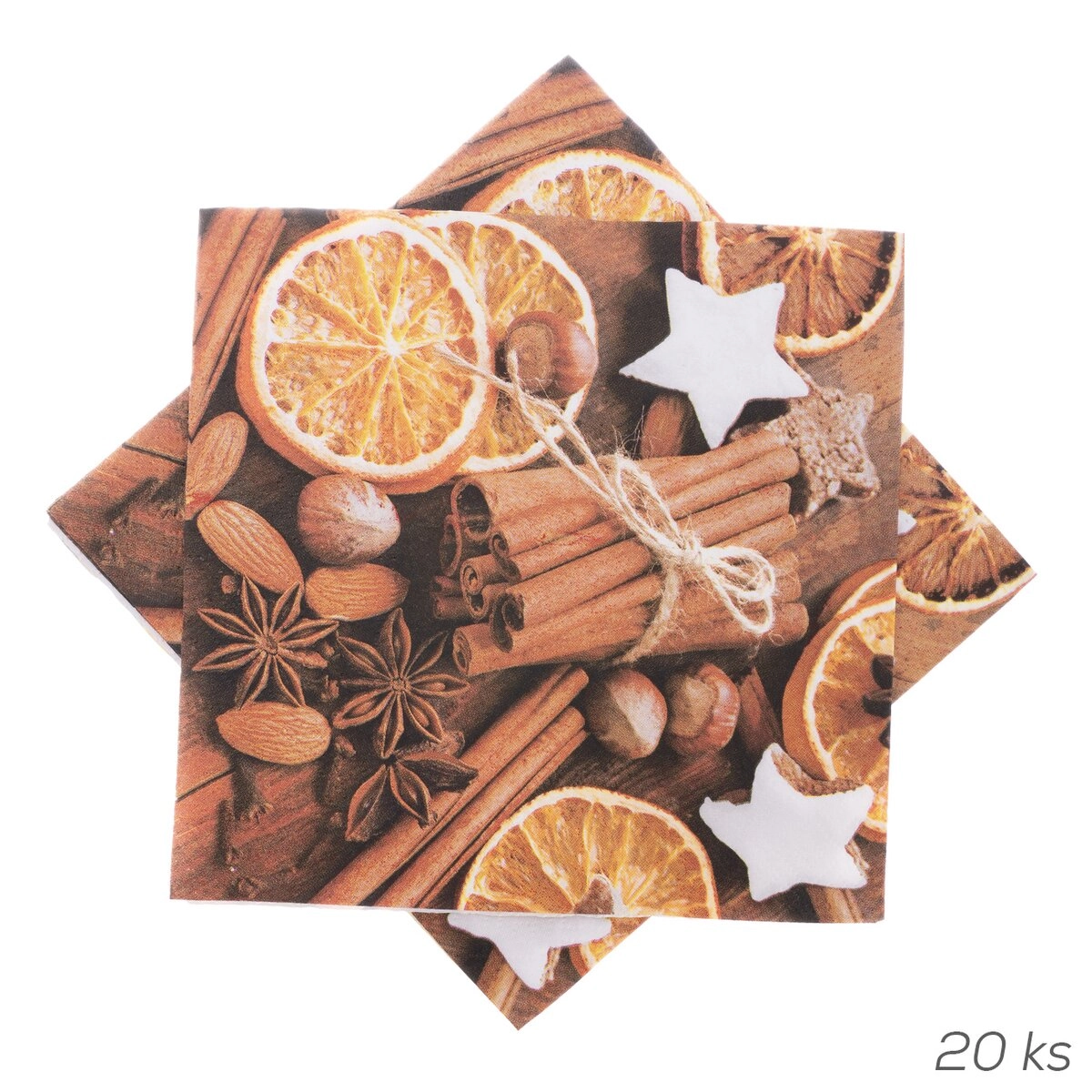 Levně Orion Servírovací ubrousky skořice papír mix 33x33cm