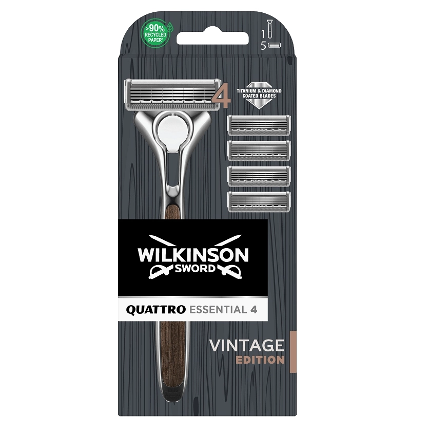 Levně Wilkinson Sword Quattro Essential 4 Vintage Edition + 4 ks hlavic