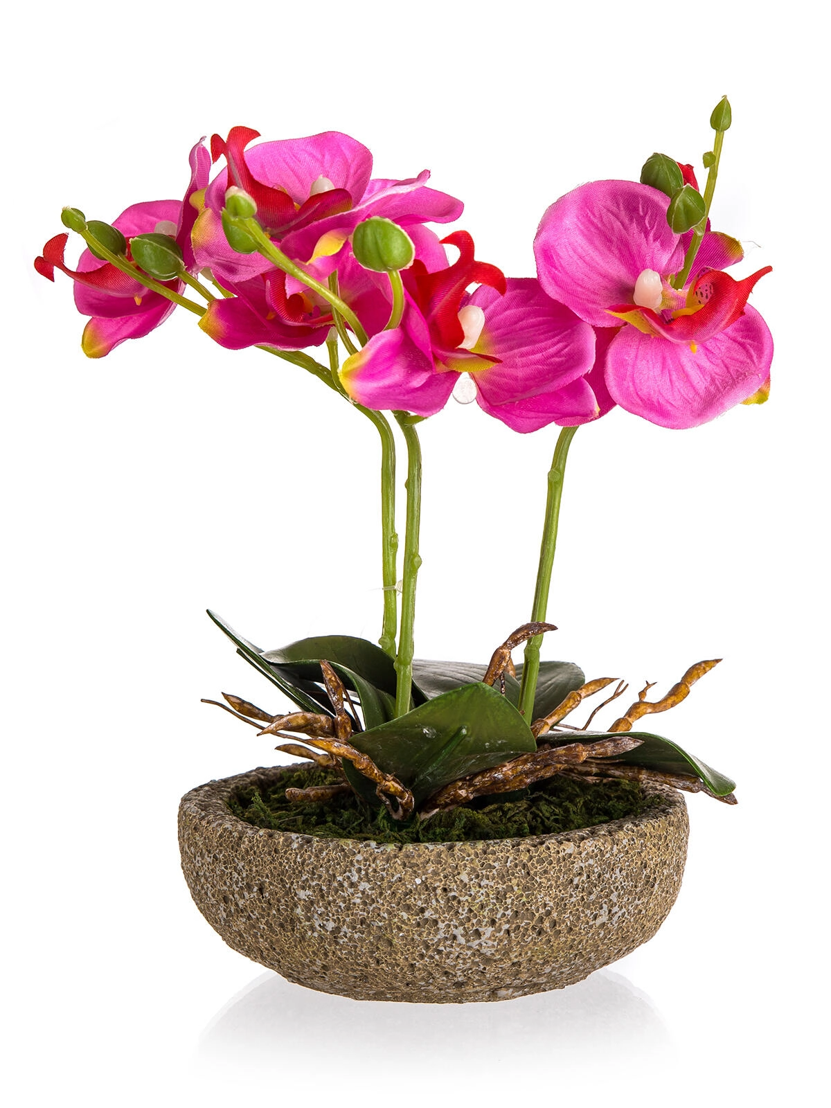 Levně HOME DECOR Fuchsie v betonovém květináči 21,5 x 14 cm