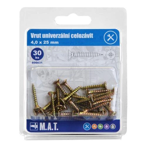 Levně vrut un.celozávit 4,0x 25mm ZZ (30ks)