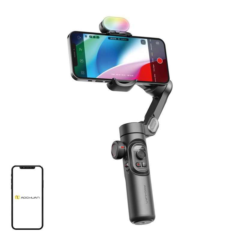 Levně AOCHUAN Stabilizátor XE s RGB osvětlením (černý)
