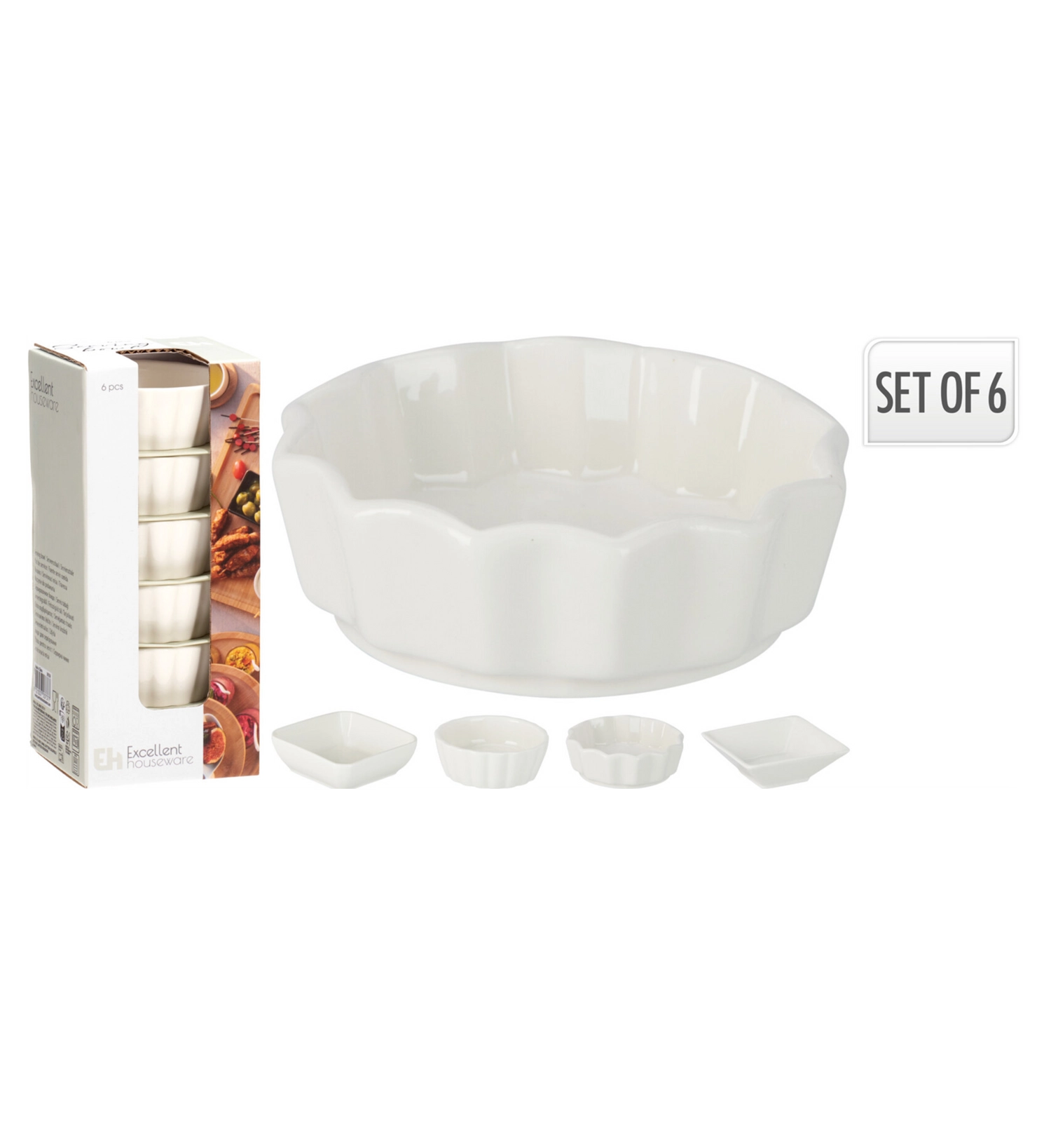 Levně Sada porcelánových misek 75 ml (6 ks)
